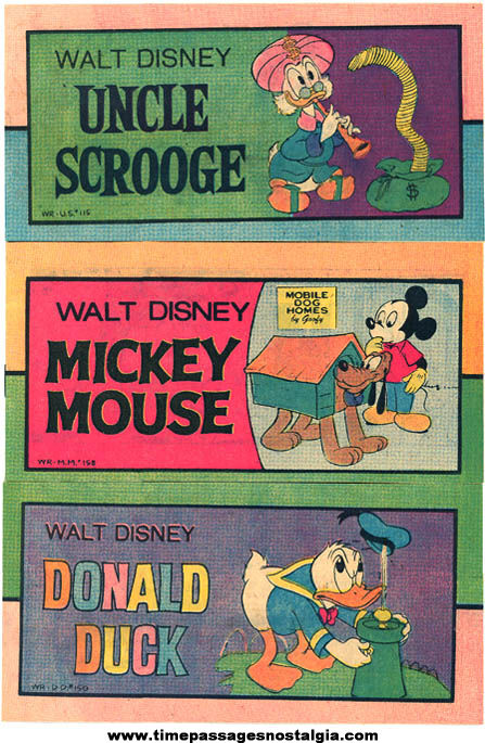 (3) Different Old Walt Disney Character Cereal Prize Comic Books