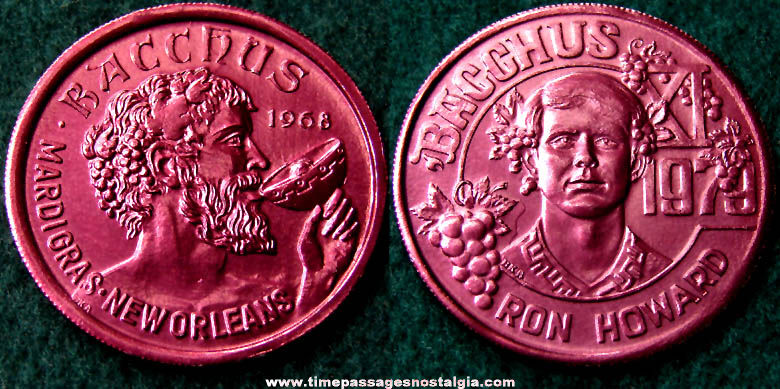 1979 Bacchus & Ron Howard New Orleans Louisiana Mardigras Advertising Token Coin