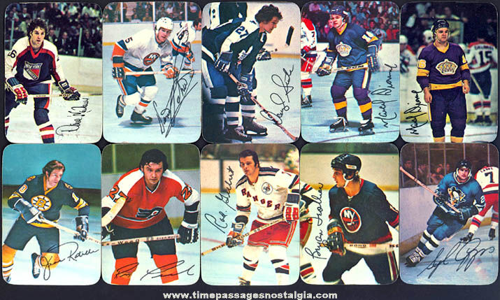 (10) 1976 Topps Chewing Gum Hockey Player Sports Cards