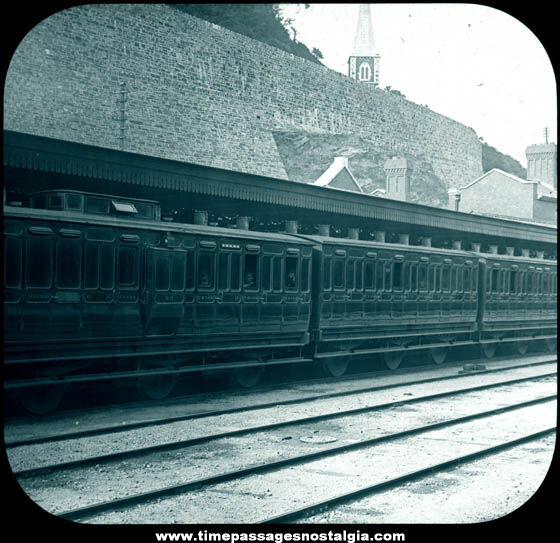Old Ireland Railway Coaches Queenstown Magic Lantern Photograph Slide