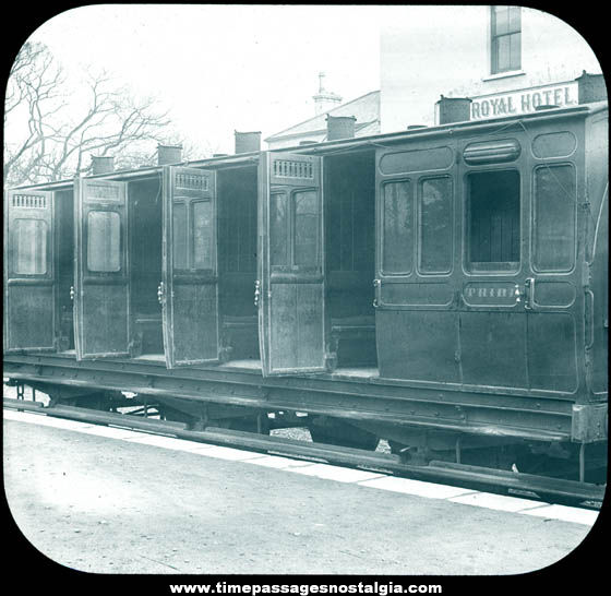 Old Ireland Railway Coaches Queenstown Magic Lantern Photograph Slide