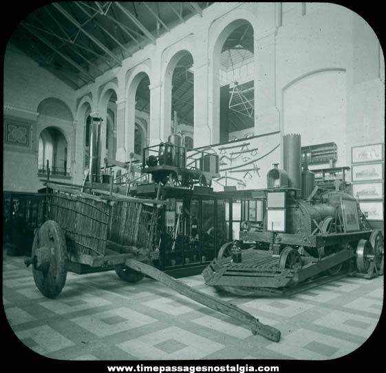 Old National Museum of American History First Locomotive Magic Lantern Photograph Slide