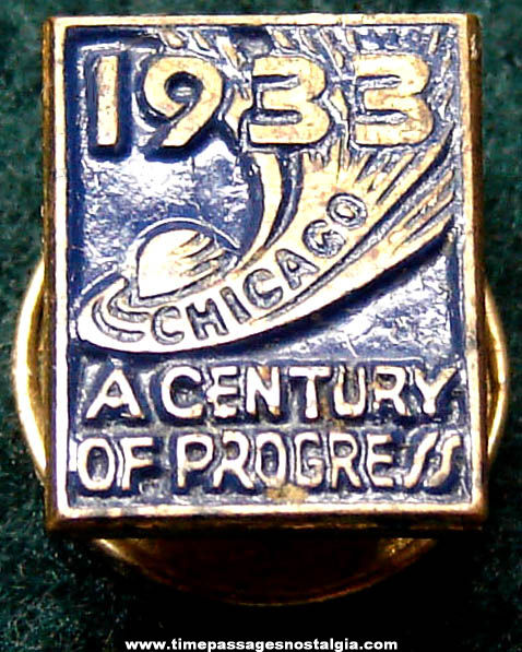 1933 Chicago Century of Progress World’s Fair Advertising Souvenir Lapel Stud Button