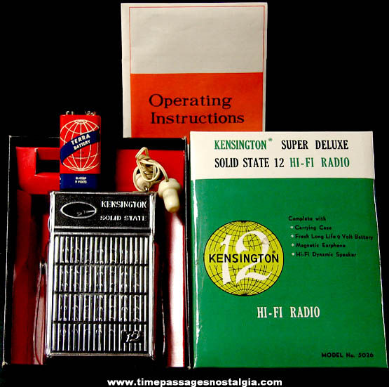 Old Boxed Kensington Super Deluxe Solid State 12 Hi Fi AM Transistor Radio