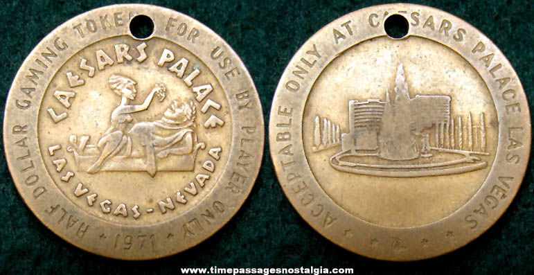 1971 Caesars Palace Casino Advertising Half Dollar Gaming Token Coin