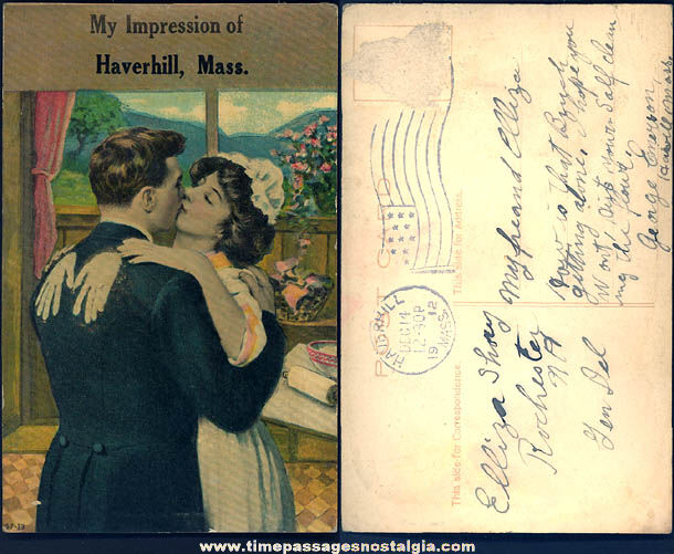 1912 Haverhill Massachusetts Advertising Souvenir Risque Post Card