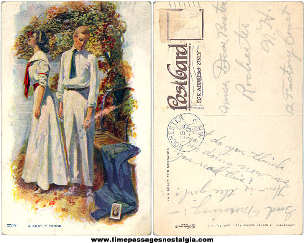 1913 A Costly Error Risque Post Card