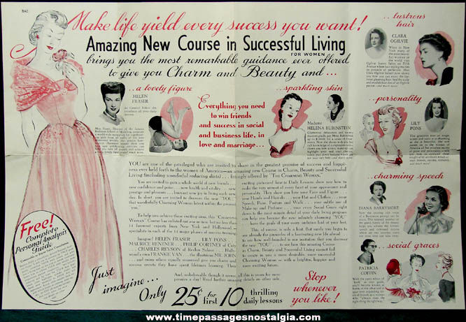 1952 Course Advertisement to Make You a Charming Woman