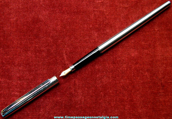 Thin Old Silver Metal i11 Fountain Ink Pen With Gold Nib
