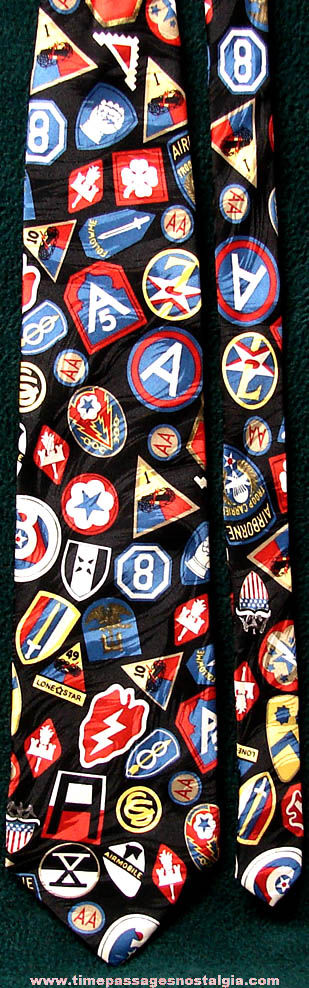 Museum Artifacts United States Army Division or Unit Insignia Silk Neck Tie