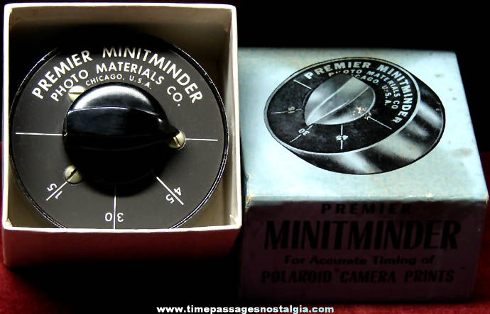Old Boxed Premier Minitminder Polaroid Camera Print Timer