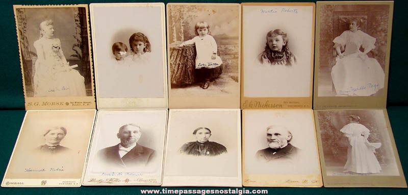 (10) Different Old New Hampshire Cabinet Card Photographs of People