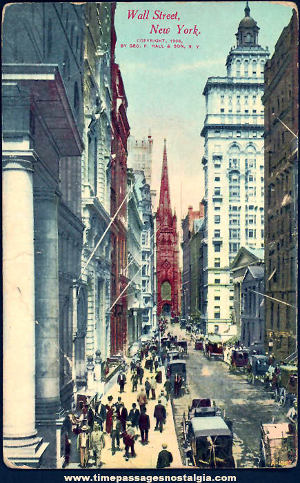 Unused 1908 Wall Street Manhattan New York Post Card
