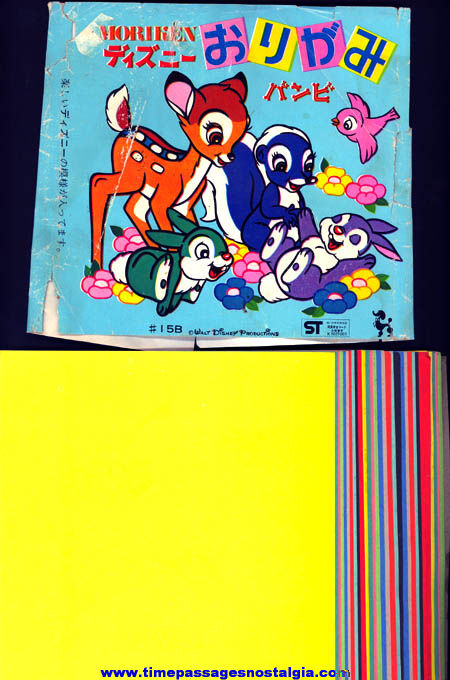 Colorful Old Walt Disney Productions Cartoon Comic Character Origami Paper Kit