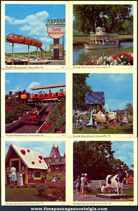 (12) 1965 Dutch Wonderland Amusement Park Advertising Souvenir Color Photographs