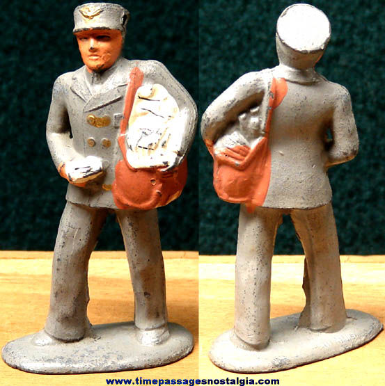 Old Manoil or Barclay Painted Metal Toy Mailman Play Set Figure