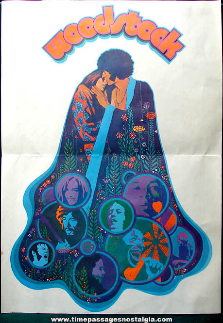 1969 Warner Brothers Woodstock Music Concert Publication with Poster