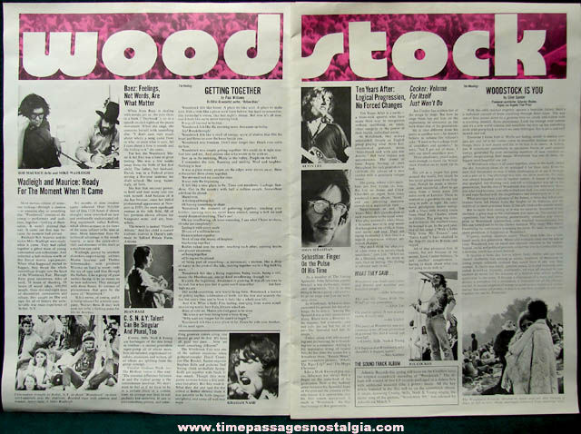 1969 Warner Brothers Woodstock Music Concert Publication with Poster