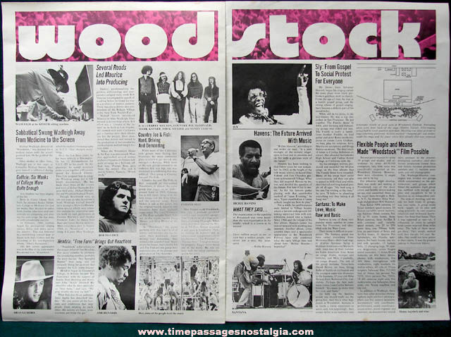 1969 Warner Brothers Woodstock Music Concert Publication with Poster