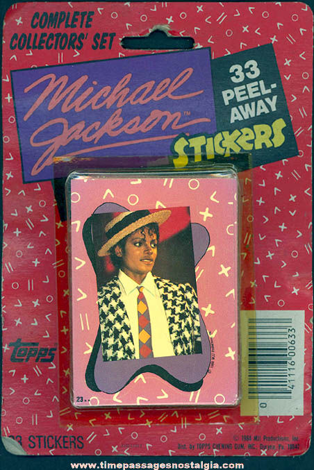 Unopened Set of (33) 1984 Topps Michael Jackson Trading Card Stickers