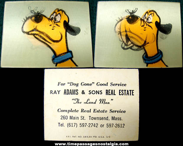 Old Cartoon Character Dog Flicker Image Massachusetts Real Estate Business Card