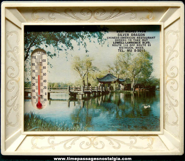 Old Chinese American Restaurant Advertising Premium Thermometer