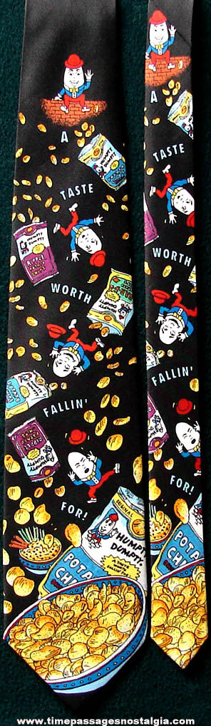 Colorful Unused Humpty Dumpty Potato Chip Advertising Employee Neck Tie