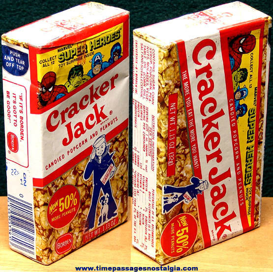 Unopened 1979 Cracker Jack Pop Corn Confection Marvel Super Heroes Box