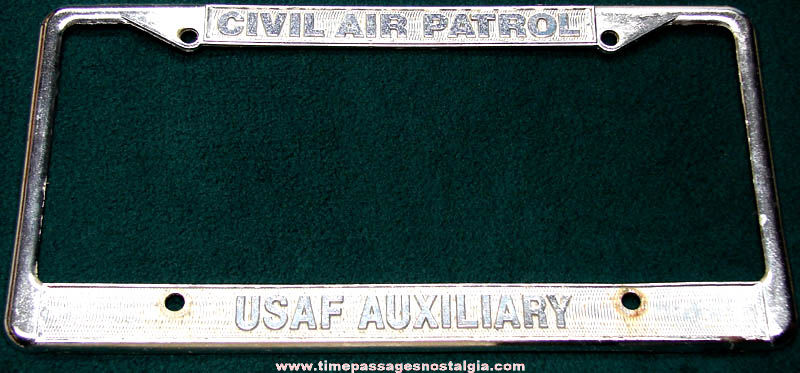 United States Air Force Auxiliary Civil Air Patrol Metal License Plate Frame