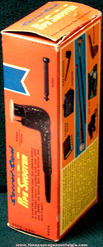 Unused Boxed ©1966 Topper Toys Secret Sam Pipe Shooter Spy Toy & Bonus