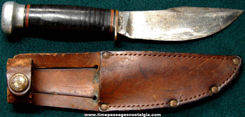 Old Marbles Gladstone Michigan Hunting Knife with Original Leather Sheath
