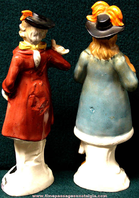 (2) Colorful Old Porcelain Victorian Young Men Figurines