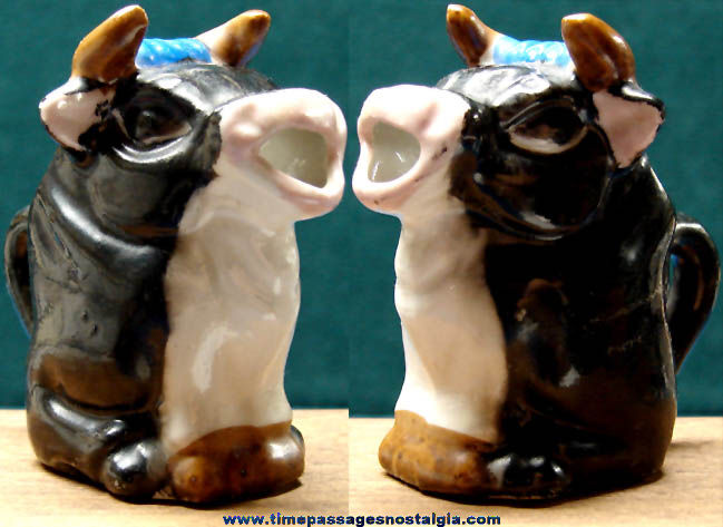 Old Miniature Porcelain Bull or Cow Creamer Pitcher
