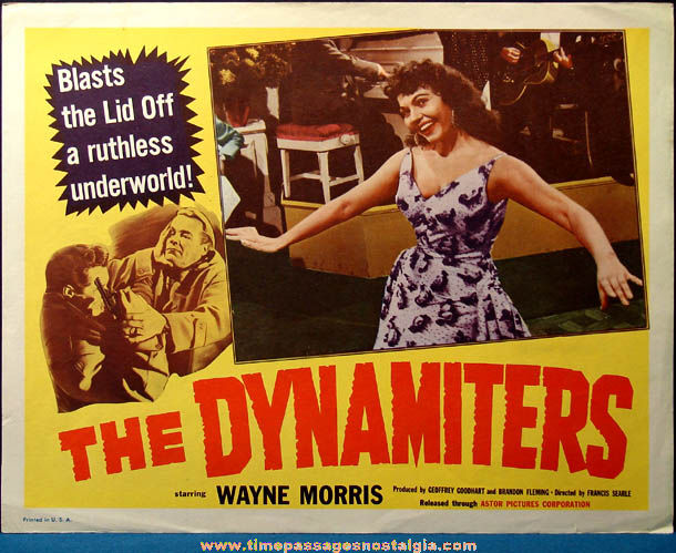 Colorful 1956 The Dynamiters Movie Lobby Card Poster
