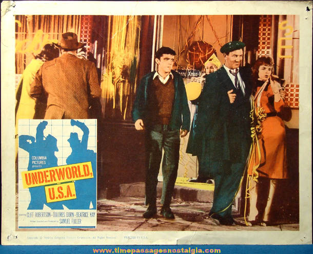 Colorful 1960 Underworld U.S.A. Movie Lobby Card Poster