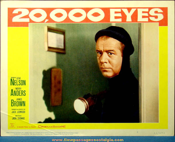 Colorful ©1960 20,000 Eyes Movie Lobby Card Poster