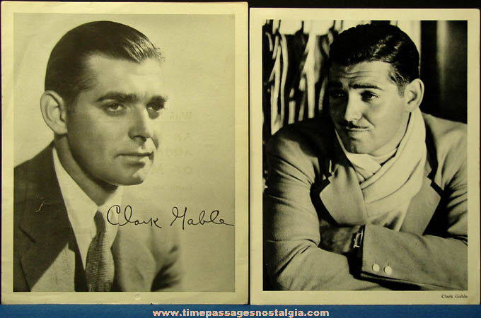 (2) Old Clark Gable Advertising Premium Actor Pictures