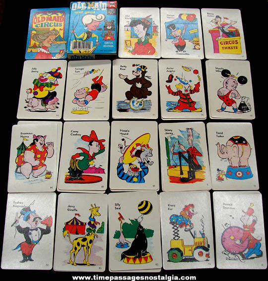 Colorful ©1959 Boxed Old Maid Circus Edition Card Game