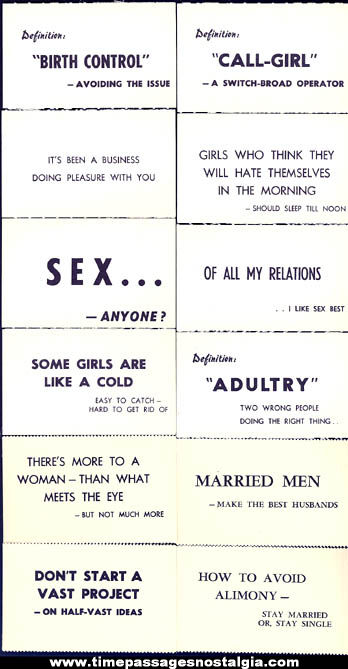 (27) Different Humorous or Risque Business Type Cards