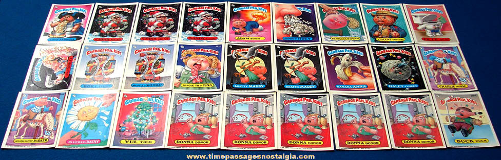 (27) 1987 Topps Garbage Pail Kids Bubble Gum Trading Card Stickers