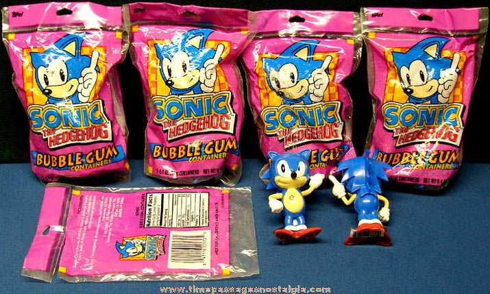 (10) Unopened 1994 Sega Sonic The Hedgehog Character Figure Bubble Gum Containers