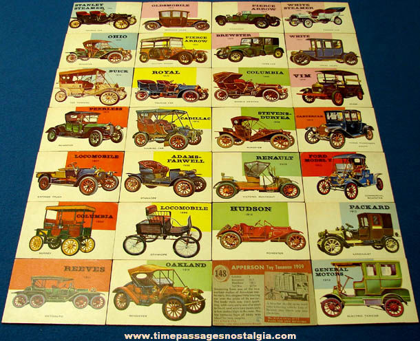 (28) 1950s Antique Automobile Car World on Wheels Trading Cards
