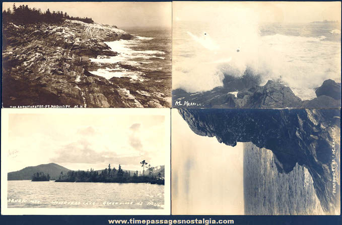 (4) Different Old Scenic Maine Real Photo Post Cards