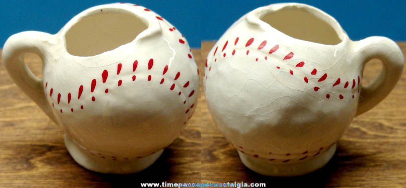Old Ceramic or Porcelain Miniature Baseball Creamer Pitcher