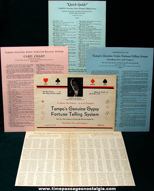 Unused 1933 Tampa The Magician Genuine Gypsy Fortune Telling System