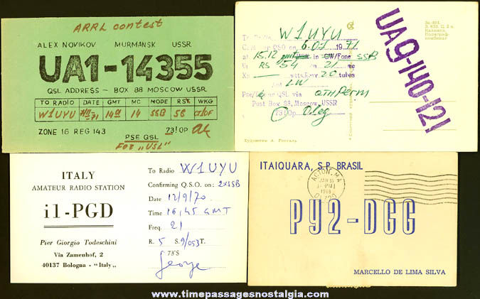 (12) 1953 - 1971 International Ham Radio Operator Advertising Cards