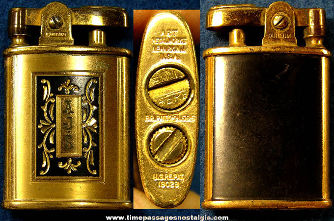 Old Brass Metal Ronson Dureum Cigarette Lighter