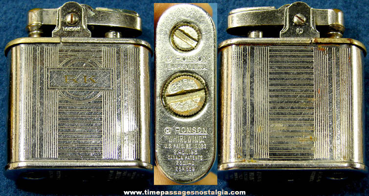 Old Metal Ronson Whirlwind Cigarette Lighter