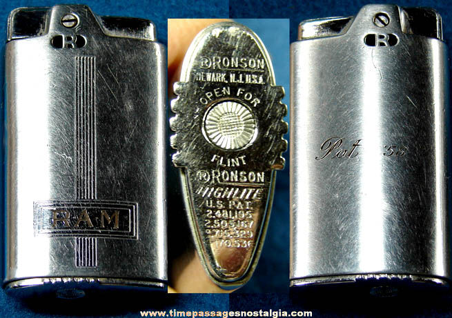 Old Metal Ronson Highlite Cigarette Lighter