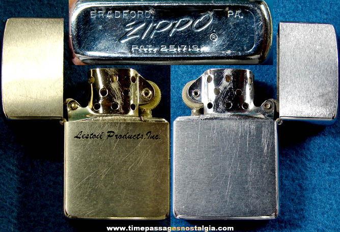 Old Metal Lestoil Products Advertising Zippo Cigarette Lighter